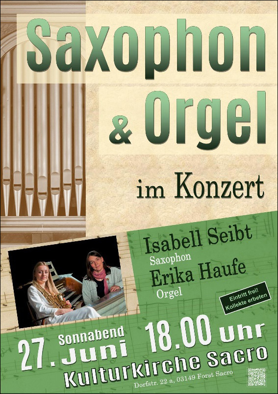 Orgelkonzert, Saxophon und Orgel im Konzert