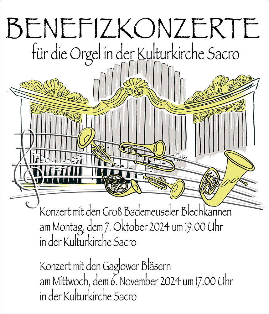 Benefizkonzerte für die Orgel in der Kirche Sacro