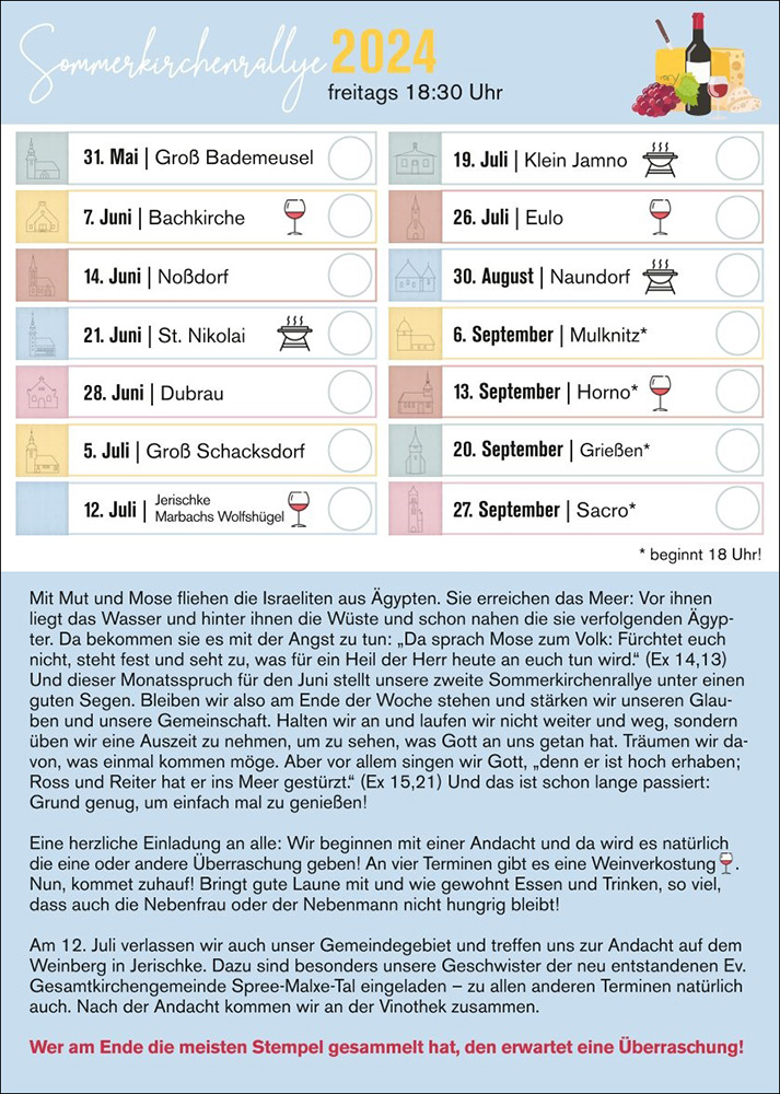 Einladung Sommerkirchenralley